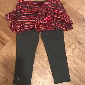 Athleta Skirt Pants Combo {attached} Gray & Stripe